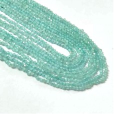 Aquamarine 2-2.5mm round facet beads strand